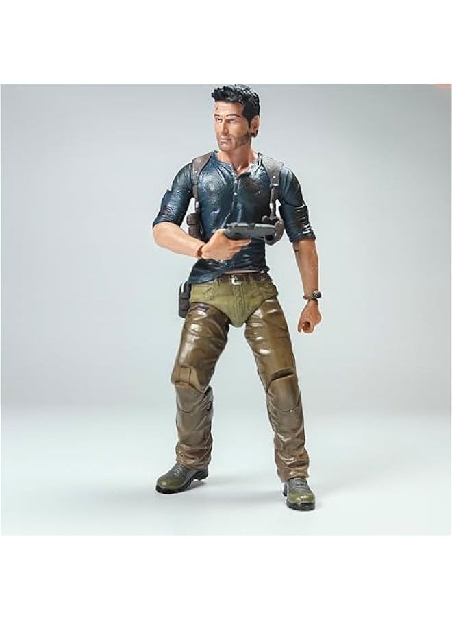 KNOWPLYER Uncharted 4 A Thief's End Nathan Drake Action Figure, 7 inch Action Figure 7 Decorations Collectible Gift