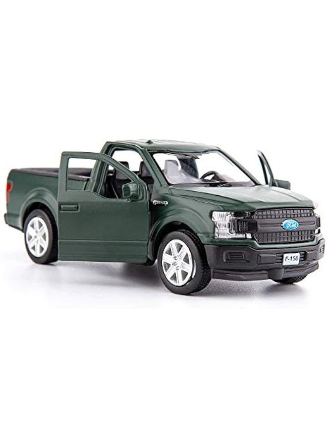 1/36 Scale Ford F150 Pickup Truck Casting Car Model, Zinc Alloy Toy Car for Kids, Pull Back Vehicles Toy Car for Toddlers Kids Boys Girls (Dark Green)