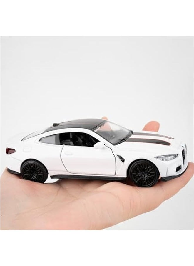 1/36 BMW M4 CSL Model Car, Alloy Toy Car with Pullback Function, Suitable for Collecting and Decorating Model Toys, Car Gifts for Boys and Girls (White)