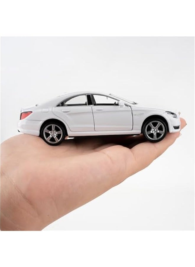 1/36 Mercedes-Benz CLS 63 AMG Alloy Model Car with Pull Back Function Toy Car for Collecting and Decorating Model Toys, Car Gifts for Boys and Girls (White)