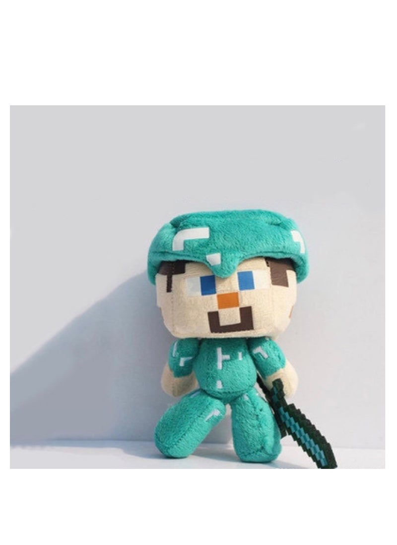 35cm Diamond Sword-Wielding Steve plush toy minecraft plush doll cartoon character toys for children gift