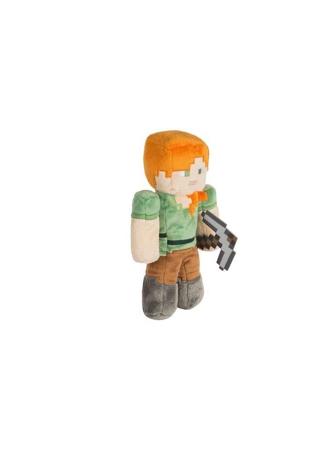 30cm Pickaxe-Wielding Alex plush toy minecraft plush doll cartoon character toys for children gift