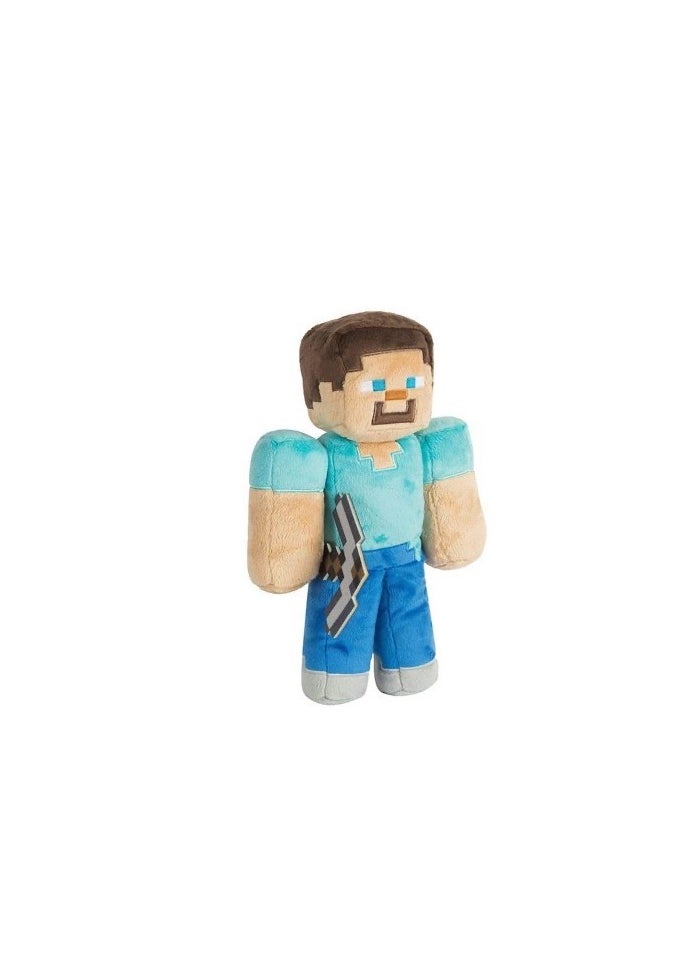 30cm Pickaxe-Wielding Steve plush toy minecraft plush doll cartoon character toys for children gift