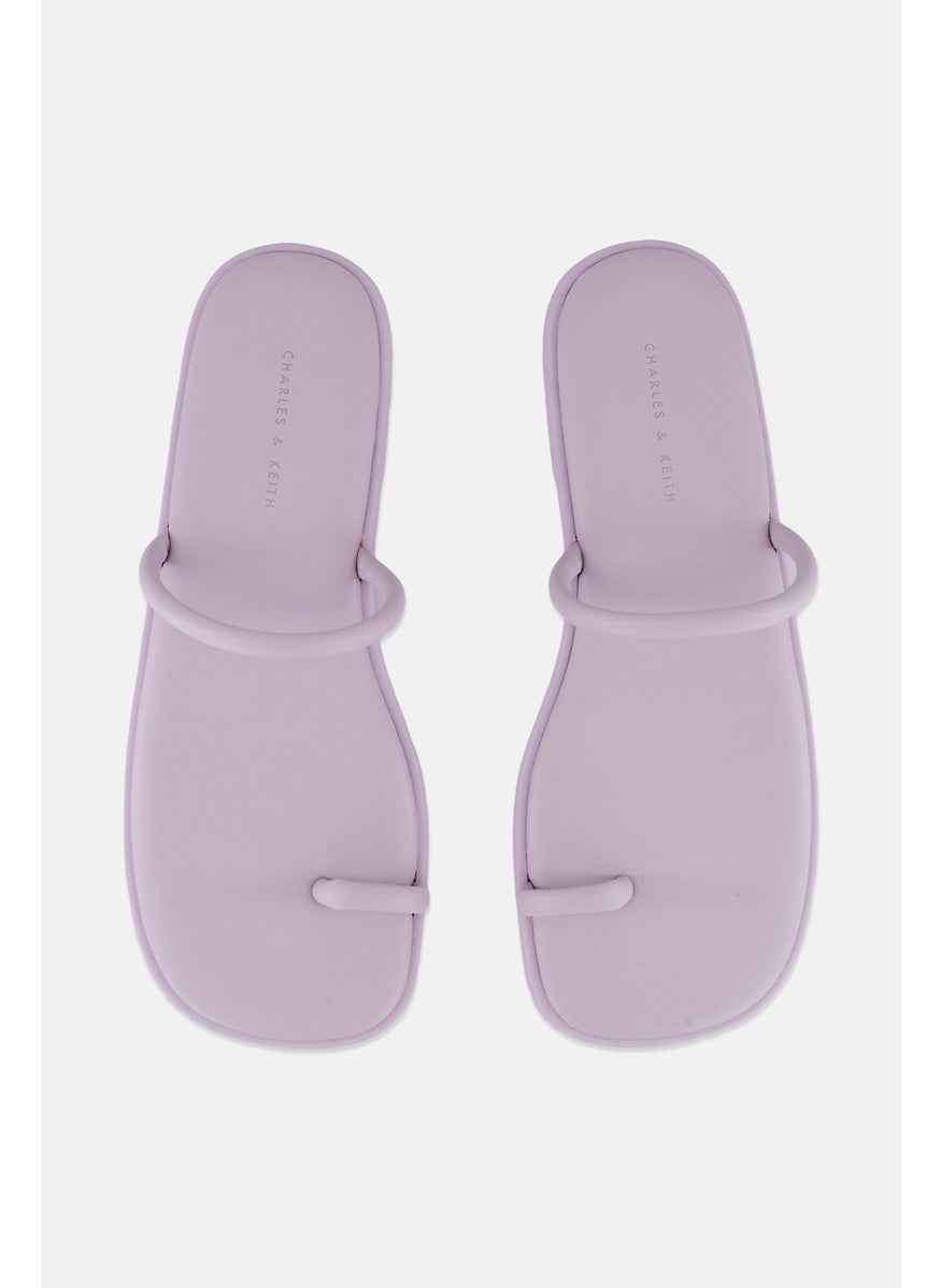 Women Toe Ring Slip On Flats, Lavender