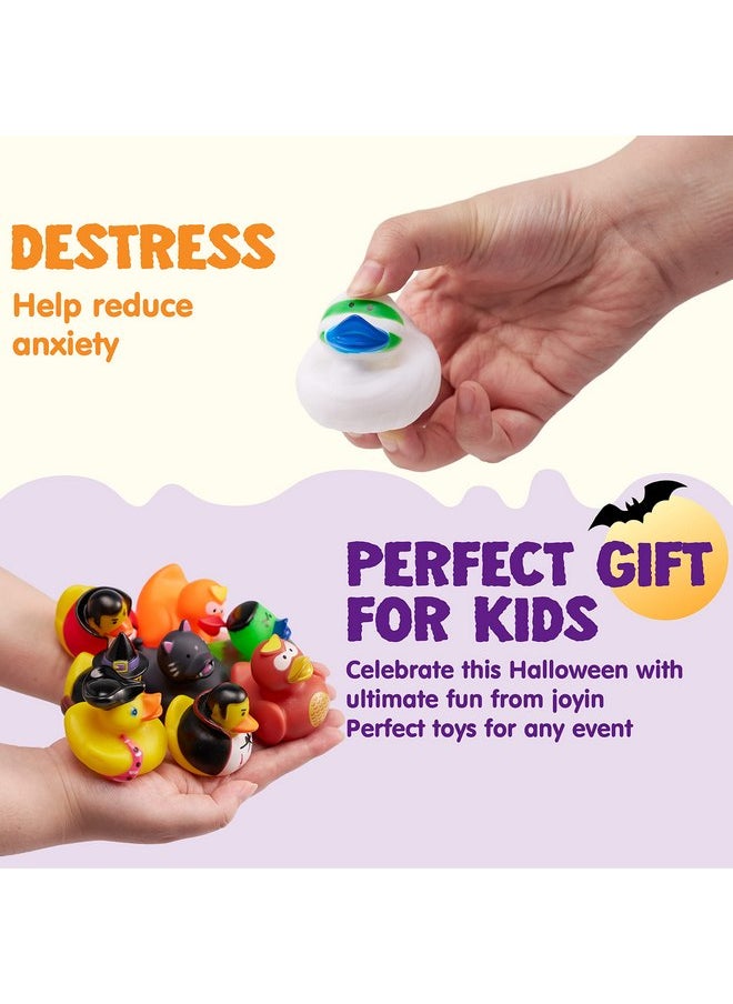 JOYIN 18 PCS Halloween Ducks Bath Toys, Halloween Rubber Duckies for Halloween Goodie Bag Fillers, Trick or Treating Ducky Duck Bulk Toys Party Favors Supplies, Halloween Decorations