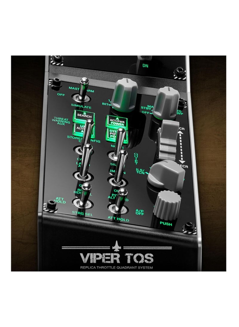 Thrustmaster Viper Panel for PC, Backlit Control Panel, For Use with Viper TQS or Standalone, 43 Metal Action Buttons, Jettison, Trim, Landing Gear, Licensed by the U.S. Air Force