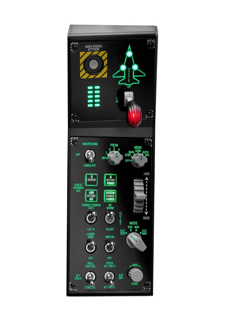 Thrustmaster Viper Panel for PC, Backlit Control Panel, For Use with Viper TQS or Standalone, 43 Metal Action Buttons, Jettison, Trim, Landing Gear, Licensed by the U.S. Air Force