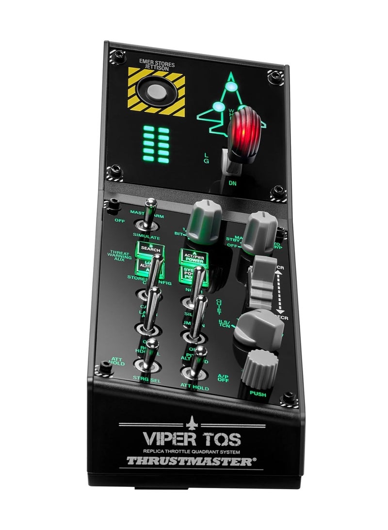 Thrustmaster Viper Panel for PC, Backlit Control Panel, For Use with Viper TQS or Standalone, 43 Metal Action Buttons, Jettison, Trim, Landing Gear, Licensed by the U.S. Air Force