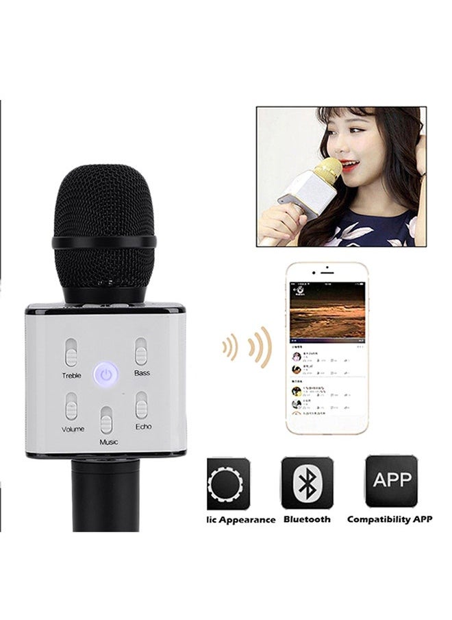 Q7 Bluetooth Karaoke Microphone With Speaker wireless-microphone-black Black/White