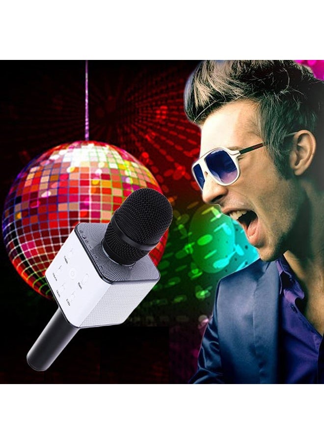 Q7 Bluetooth Karaoke Microphone With Speaker wireless-microphone-black Black/White