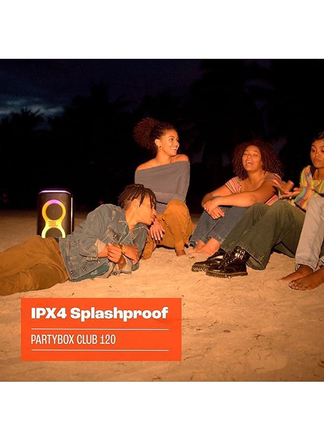 PartyBox Club 120 Wireless Party Speaker,+ PBM100 Wired Dynamic Vocal Mic with Cable JBLPBCLUB120SWUK+JBLPBM100BLK White