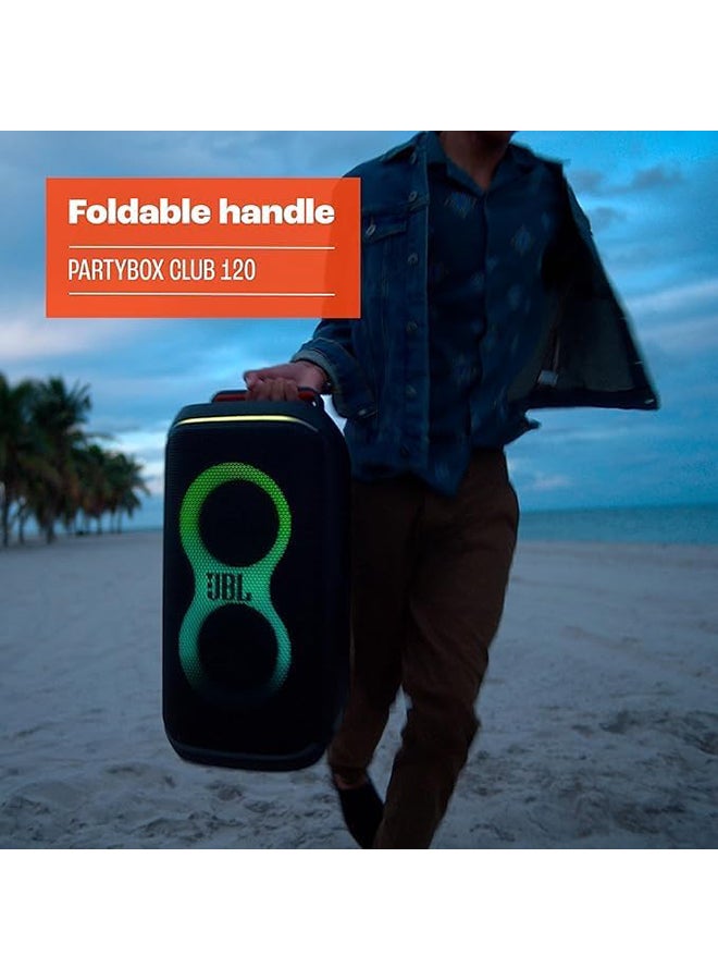 PartyBox Club 120 Wireless Party Speaker,+ PBM100 Wired Dynamic Vocal Mic with Cable JBLPBCLUB120SWUK+JBLPBM100BLK White