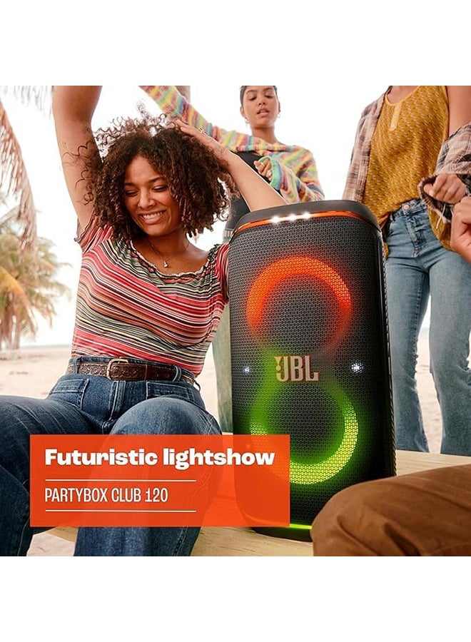 PartyBox Club 120 Wireless Party Speaker,+ PBM100 Wired Dynamic Vocal Mic with Cable JBLPBCLUB120SWUK+JBLPBM100BLK White