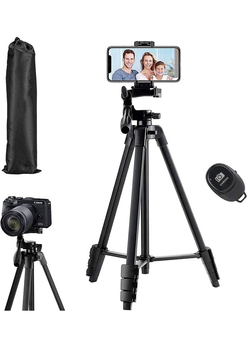 Flexible Tripod, Eocean 136cm Extendable Phone Tripod Stand with Carry Bag,Cell Phone Tripod with Wireless Remote,Universal Tripod for Video Selfie,iPhone Tripod Stand Travel Camera Tripod