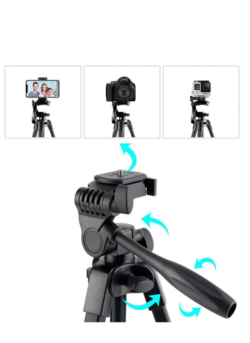 Flexible Tripod, Eocean 136cm Extendable Phone Tripod Stand with Carry Bag,Cell Phone Tripod with Wireless Remote,Universal Tripod for Video Selfie,iPhone Tripod Stand Travel Camera Tripod