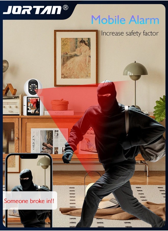 5MP HD Smart Video Call Camera 360° Pan & Tilt Home PTZ Camera with Motion Detection, Color & IR Night Vision, Mobile Alarm, and Real-Time Alerts for Home Security