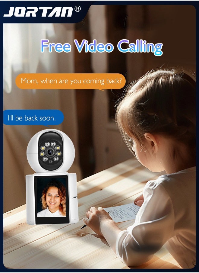 5MP HD Smart Video Call Camera 360° Pan & Tilt Home PTZ Camera with Motion Detection, Color & IR Night Vision, Mobile Alarm, and Real-Time Alerts for Home Security