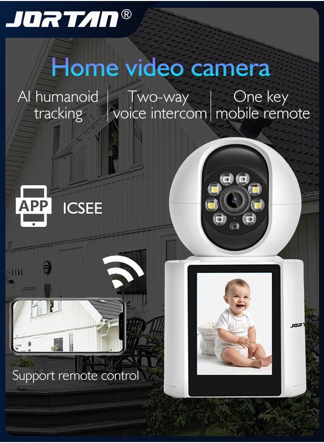 5MP HD Smart Video Call Camera 360° Pan & Tilt Home PTZ Camera with Motion Detection, Color & IR Night Vision, Mobile Alarm, and Real-Time Alerts for Home Security