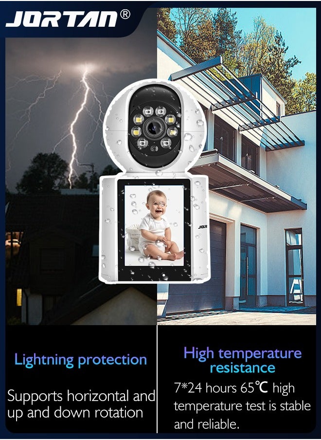5MP HD Smart Video Call Camera 360° Pan & Tilt Home PTZ Camera with Motion Detection, Color & IR Night Vision, Mobile Alarm, and Real-Time Alerts for Home Security