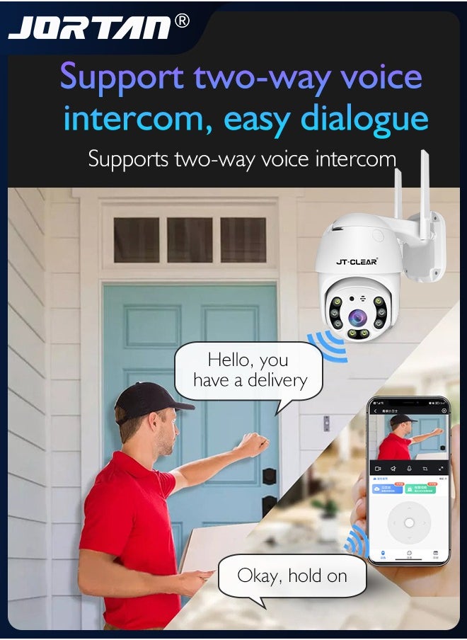 1080P Smart Camera Outdoor Waterproof Wireless 4G Camera for Home Security System IP66 Waterproof Camera with Motion Detection & Two-Way Talk & & Color Night Vision & Lightning Protection