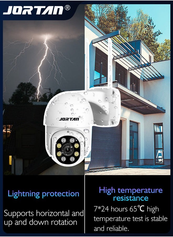 4MP Indoor/Outdoor WiFi PTZ Camera Smart Camera for Home Easy to Install Security System Waterproof Camera with 360° View & Full Color IR Night Vision & Motion Detection & 2-Way Audio