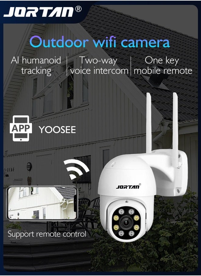 4MP Indoor/Outdoor WiFi PTZ Camera Smart Camera for Home Easy to Install Security System Waterproof Camera with 360° View & Full Color IR Night Vision & Motion Detection & 2-Way Audio
