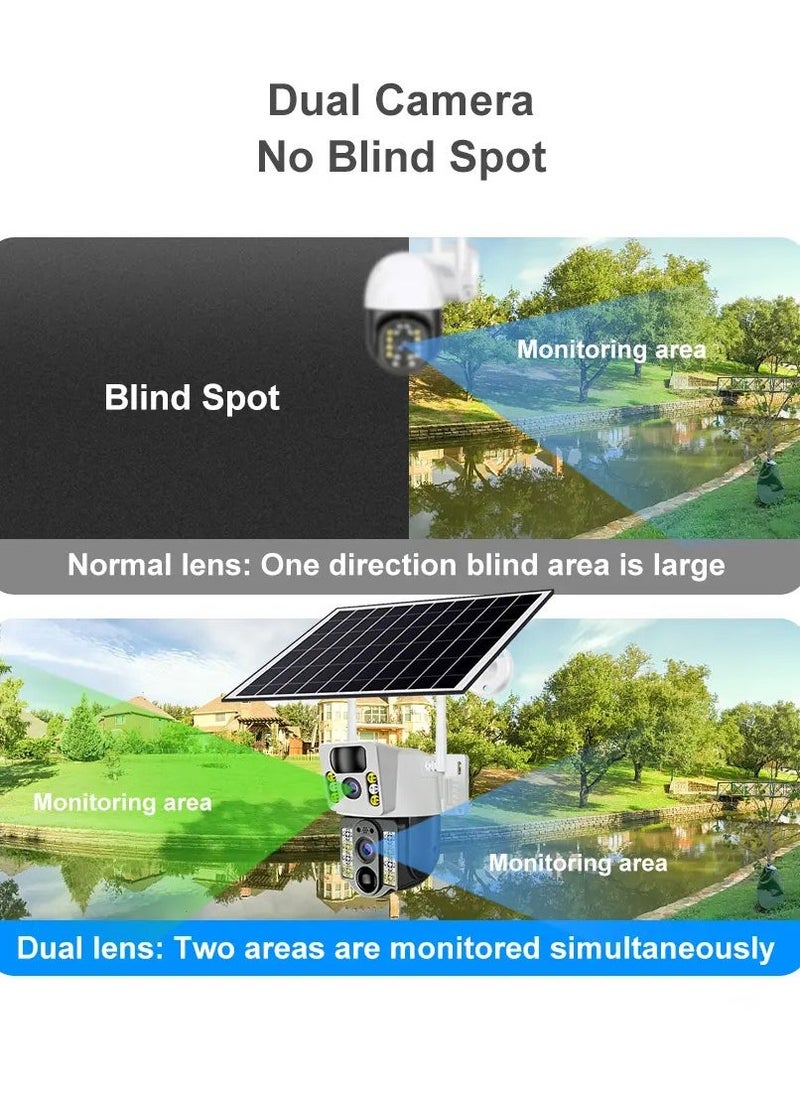 4G/WiFi Smart Solar Security Camera 8MP Dual Lens