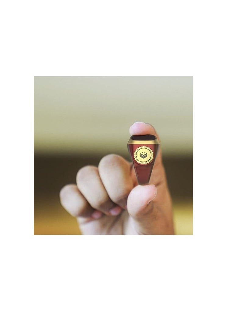 iQIBLA Smart Tasbih Zikr Ring, Muslim Prayer, Prayer timing reminder, OLED display, Tasbih Counter, Smart Ring, Wearable Technology, Waterproof (Brown 20mm)