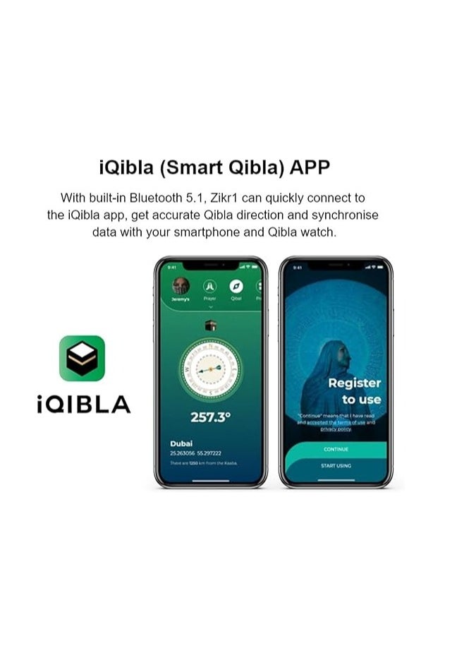 iQIBLA Smart Tasbih Zikr Ring E01, Muslim Prayer Timing Reminder, Oled Display, Tasbih Counter, Smart Ring, Tasbih Ring, Wearable Technology, 5 Time App Notification (Violet, 20mm)
