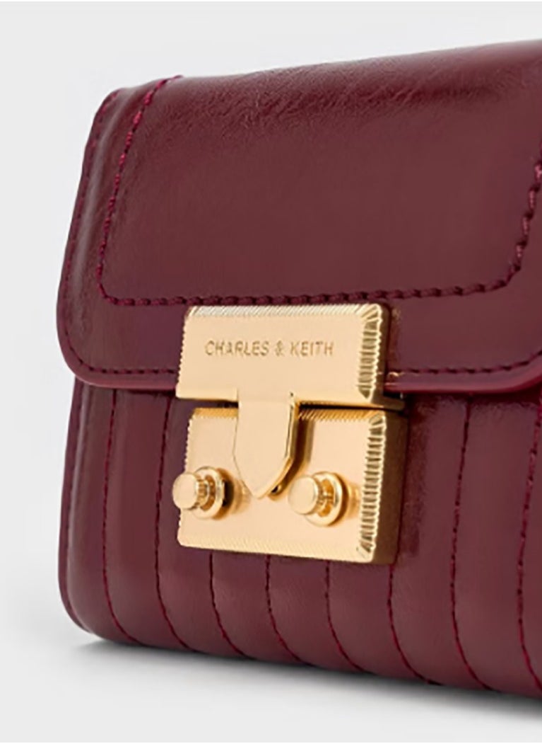 Donna Crinkle-Effect Wallet - Burgundy