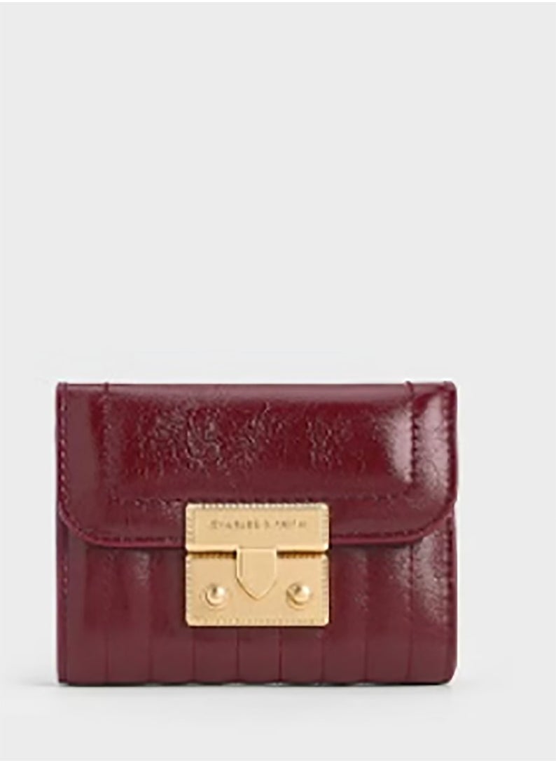 Donna Crinkle-Effect Wallet - Burgundy