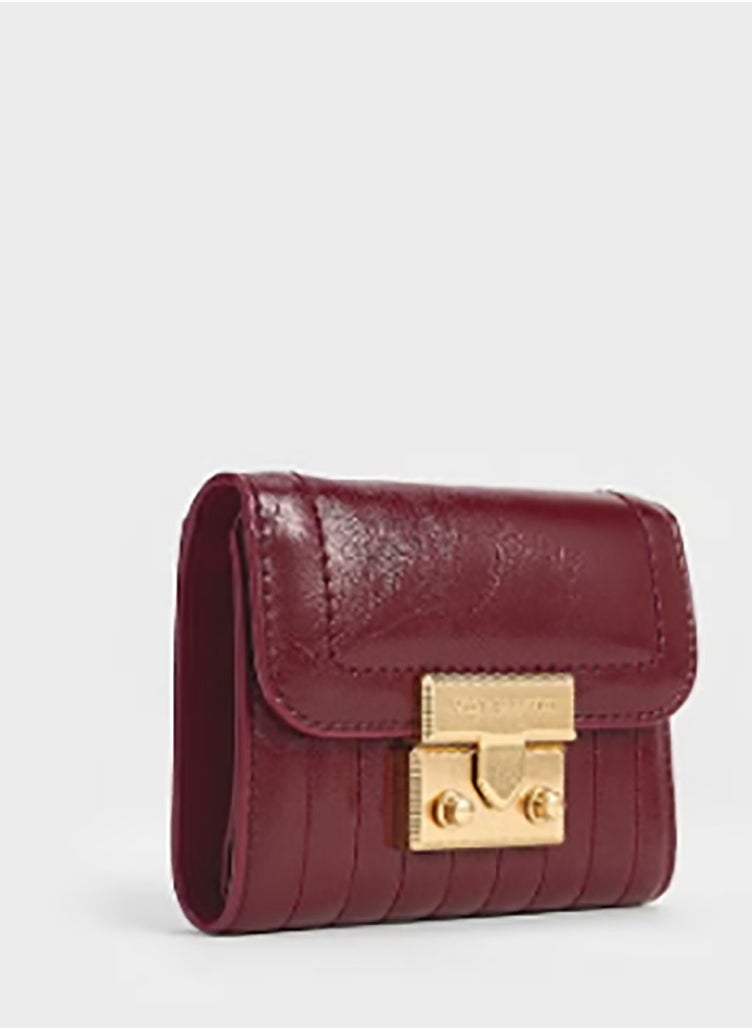 Donna Crinkle-Effect Wallet - Burgundy