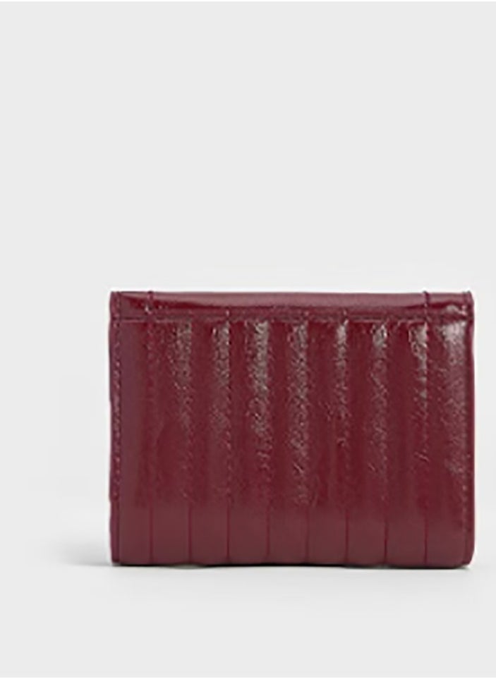 Donna Crinkle-Effect Wallet - Burgundy