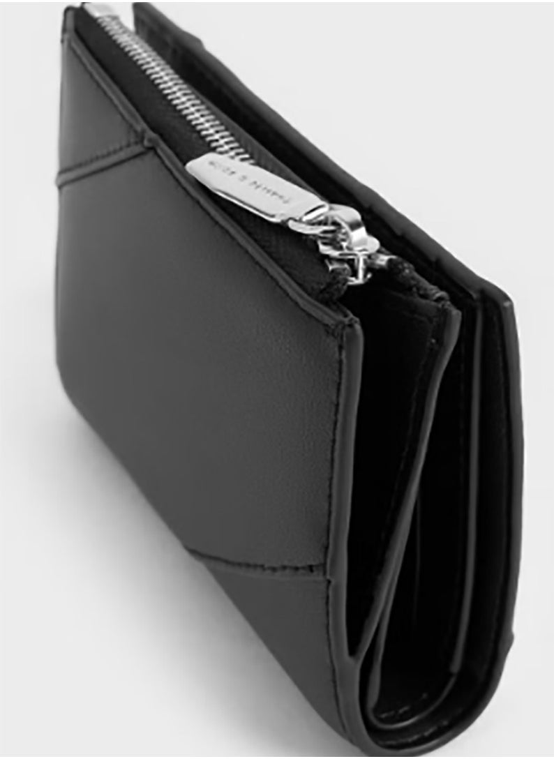 CHARLES & KEITH Trin Stitch-Trim Wallet - Black