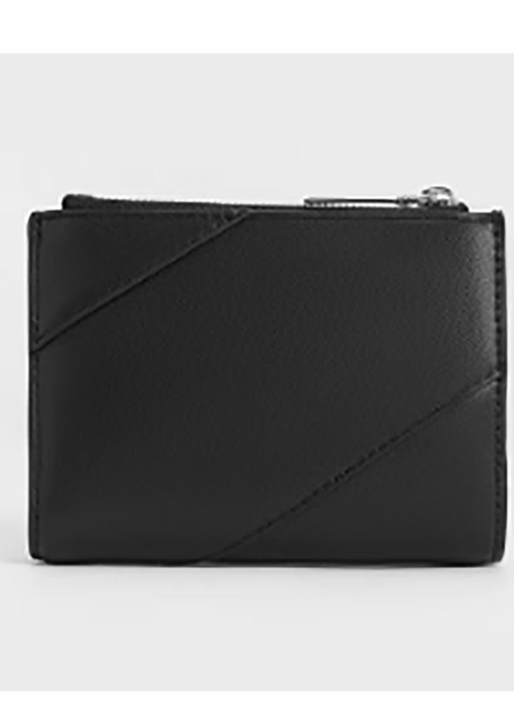 CHARLES & KEITH Trin Stitch-Trim Wallet - Black