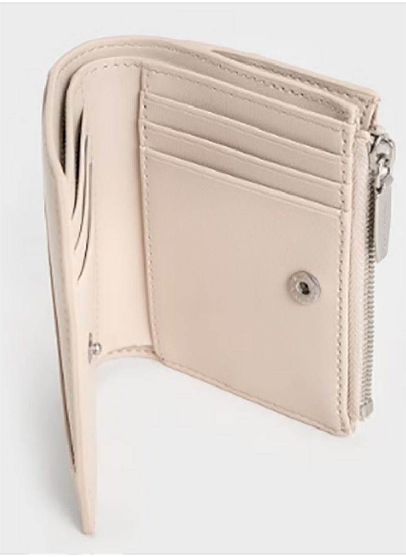 CHARLES & KEITH Trin Stitch-Trim Wallet - Oat