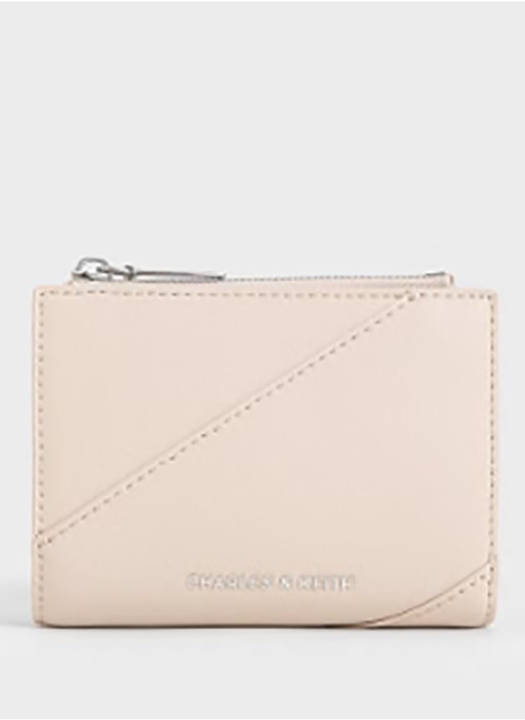 CHARLES & KEITH Trin Stitch-Trim Wallet - Oat