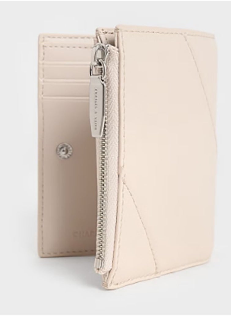 CHARLES & KEITH Trin Stitch-Trim Wallet - Oat