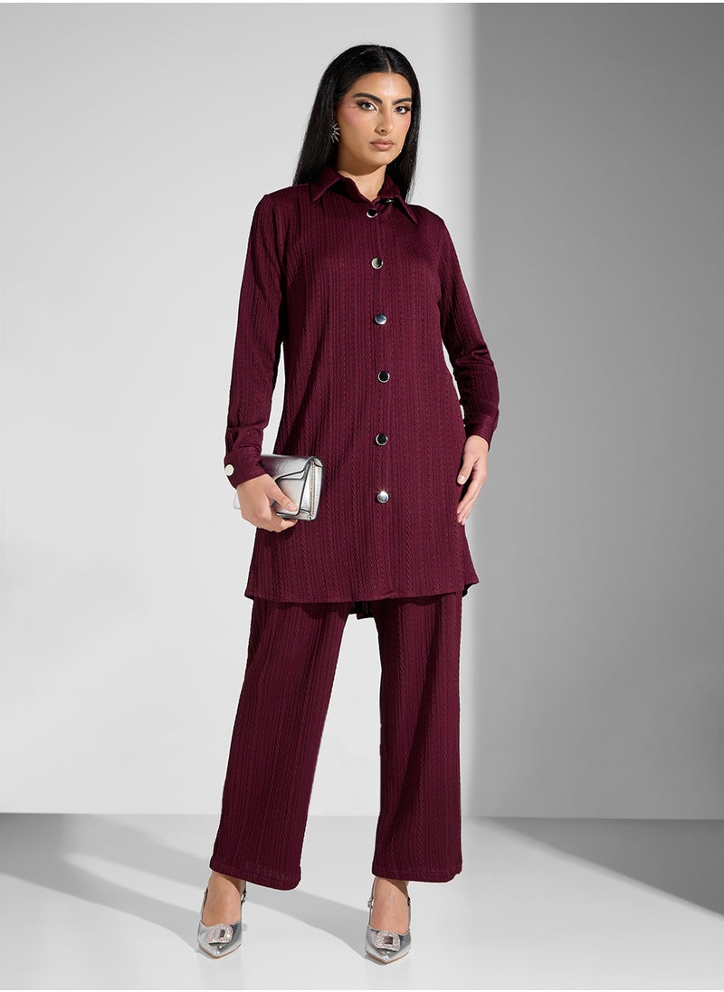 COLLARED NECK 3PCS SET