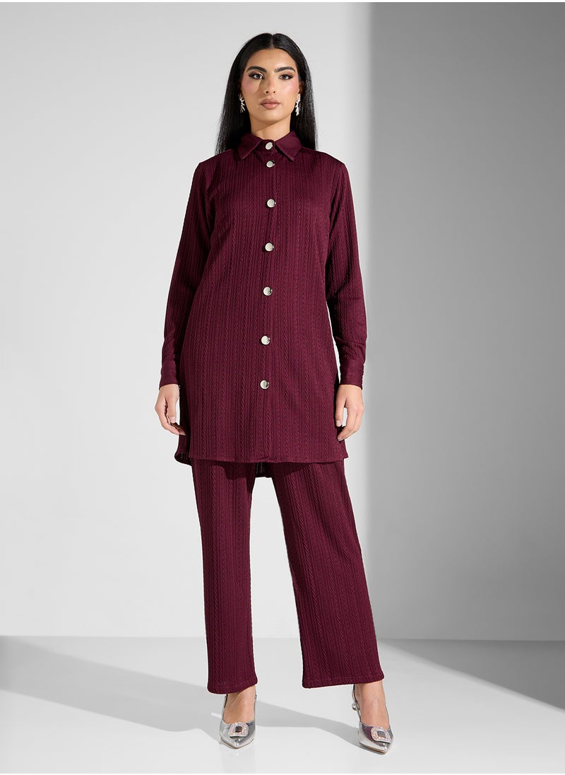 COLLARED NECK 3PCS SET