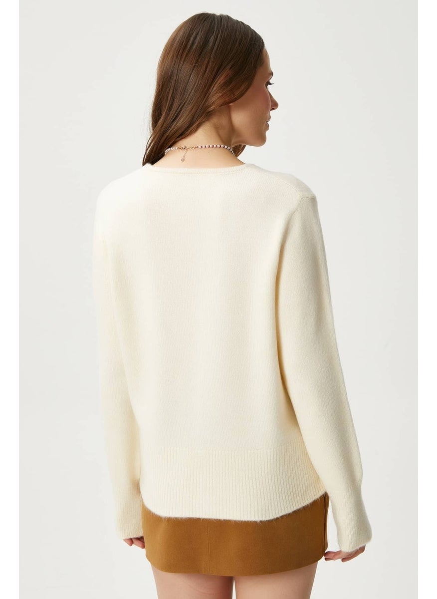 Women's Tena Laced Cream Knit Cardigan