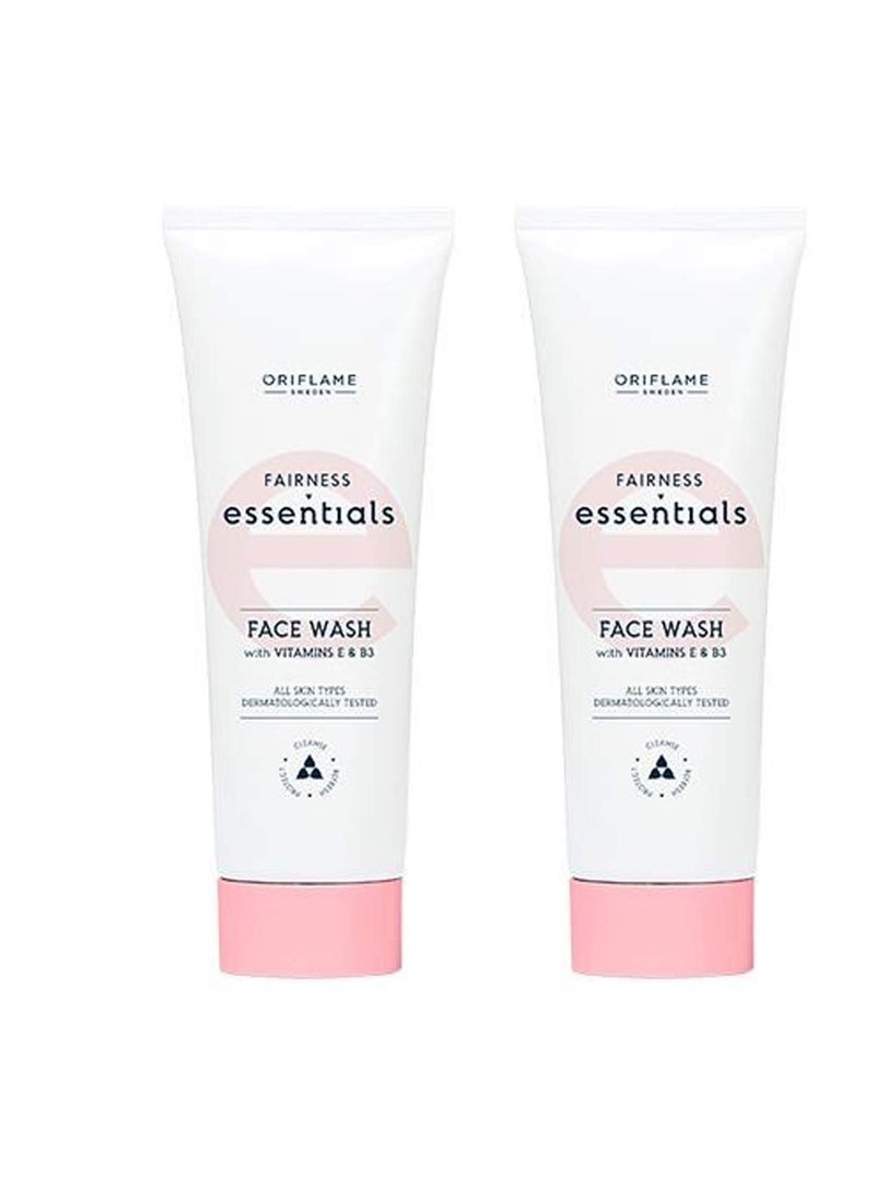 Oriflame Sweden ESSENTIALS Fairness Essentials Face Wash with Vitamins E & B3 (Cleanse , Protect , Refresh) 125 ml (set of 2)