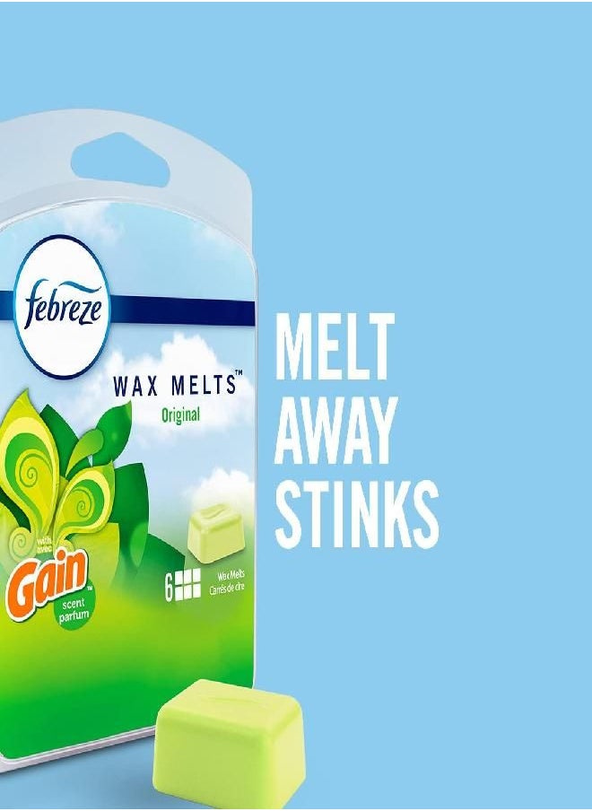 Febreze Odor-Fighting Wax Melts Air Freshener with Gain Original Scent, 6 count (Pack of 8)