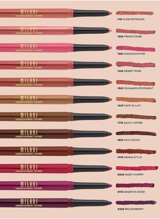 Milani Understatement Lipliner - 180 Rich Coca – Long-Lasting, Creamy & Smudge-Proof Lip Pencil for Precise Definition