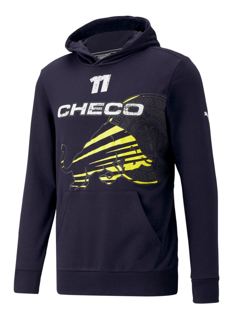 Red Bull Racing Mens Checo Logo Hoody - Navy