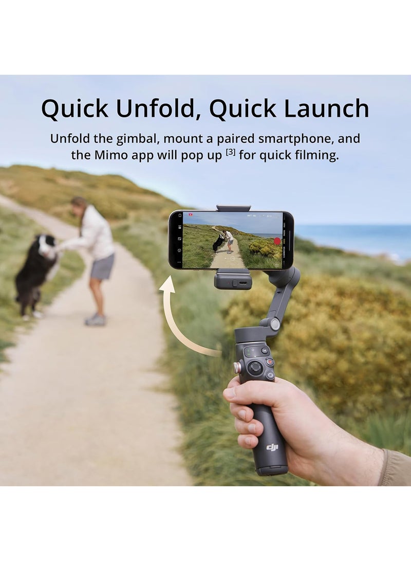 Osmo Mobile 7P Gimbal Stabilizer for iPhone, Android, Native Tracking, Lighting, 3-Axis Phone Gimbal, Quick Launch, One-Tap Edit, Built-in Extension Rod & Tripod, 10hrs Use, Phone Charging Black
