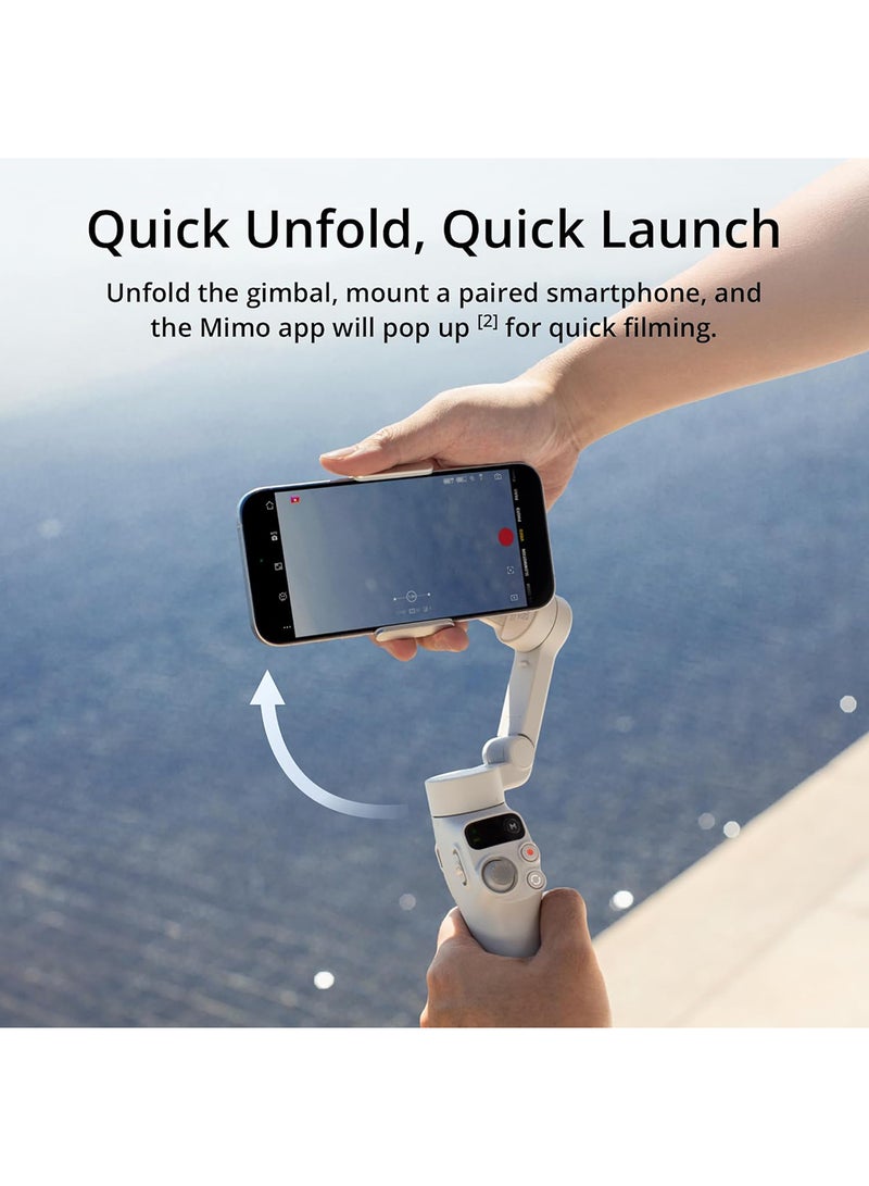 Osmo Mobile 7 Gimbal Stabilizer for iPhone, Android, Built-in Tripod, Ultra-Light, Comfortable Grip, 3-Axis Phone Gimbal, ActiveTrack 7.0, ShotGuides, One-Tap Edit, 10hrs Use, Phone Charging Grey