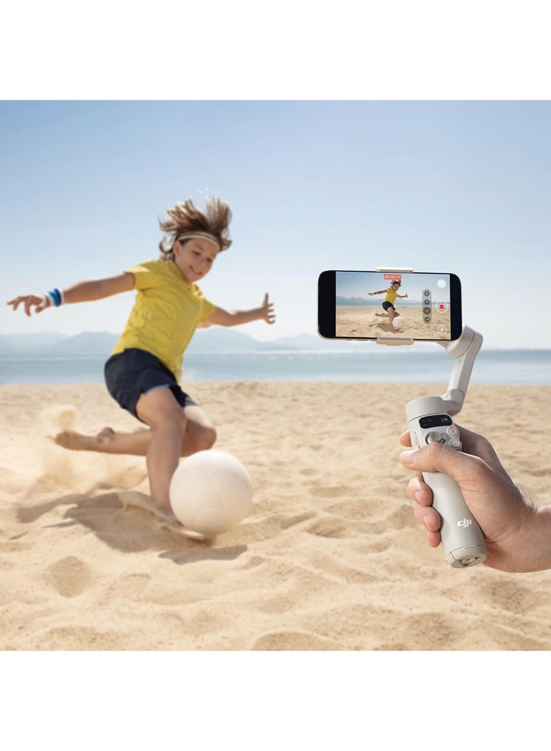Osmo Mobile 7 Gimbal Stabilizer for iPhone, Android, Built-in Tripod, Ultra-Light, Comfortable Grip, 3-Axis Phone Gimbal, ActiveTrack 7.0, ShotGuides, One-Tap Edit, 10hrs Use, Phone Charging Grey
