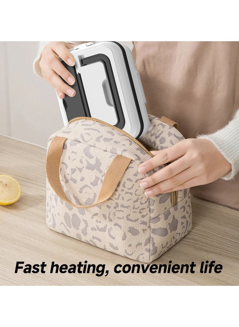 Rechargeable Heated Lunch Box – Wireless Self-Heating Bento Box with 304 Stainless Steel Liner, Fast Heating, Large Capacity, Portable & Safe for Work, Travel, and Study