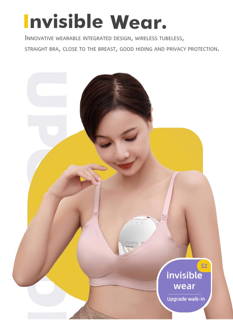 Hands Free Breast Pump with 3 Mode & 15 Levels, Portable Wearable Breast Pump, 1200mAh Long Battery Life , Electric Breast Pump, Smart Display